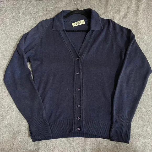 Tekou women’s Sweater Size S Blue‎ Pure Wool Knitted Long Sleeve Button-Down - Picture 1 of 8